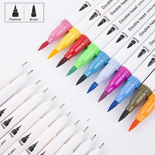 Uni Art Watercolor Dual Tip Brush Marker Pens Fineliner Pens Watercolor Drawing Marker (6)