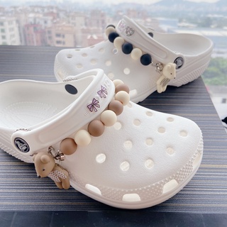Beaded bear crocs fashion chain shoe decoration Diamond metal Pearl DIY-crocs fashion chain shoe Accessories (1)