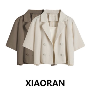 [Real Photo] 3-Colors Women korean Fashion short-sleeved blazer top (1)