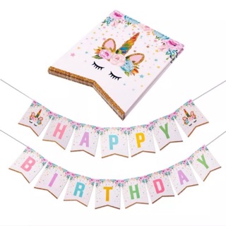 Unicorn happy birthday letter banner for decoration birthday party partyneeds alehuangpartyneeds