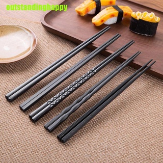Outstandinghappy 1 Pair Japanese Chopsticks Alloy Non-Slip Sushi Chop Sticks Set Chinese Gift