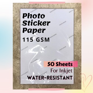 50 Sheets (Water-resistant) A4 PHOTO Sticker Paper 115 gsm (for Inkjet)
