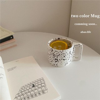 【24h delivery】S&T Retro splash ink dot mug coffee milk cup niche minimalist ceramic (1)