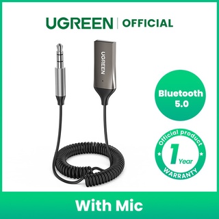 【Ready Stock】■✳Ugreen Bluetooth Receiver 5.0 Adapter Hands-Free Bluetooth Car Kits AUX Audio 3.5mm J
