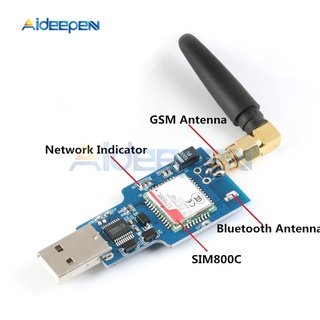 USB to GSM Module Quad-band GSM GPRS SIM800C SIM800 Module For Wireless Bluetooth Module SMS Messaging With Antenna