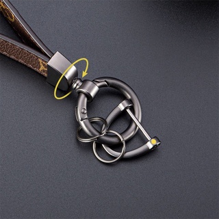 Classic Design Leather Keychain Luxury Lanyard Key chain For Men Women Plaid Pattern Car Key Ring (7)