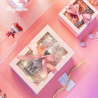 Pink gift box, empty box, advanced gift box, exquisite ceremony sense, birthday gift box for girl fr