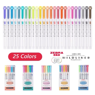25 Colors ZEBRA MILDLINER WKT7 Double Sided Highlighter - FineBold (1)