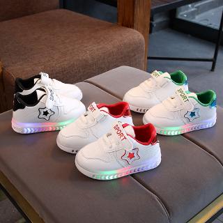 COD Size 21-30 Kids LED Casual Unisex Shoes Korean Style Soft Bottom Sneakers For Boys and Girls