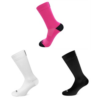 Breathable Cycling Bicycle Socks Professional Sports Running Socks High Quality Anti-sweat biack/white/Rose red