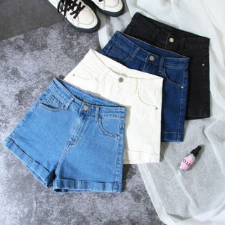 Korean style high-waisted denim maong shorts jeans loose slim folded Korean Kpop fashion