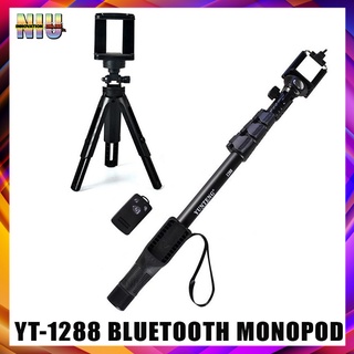 (BUNDLE) Mini Desktop Tripod Support WITH YT-1288 Bluetooth Monopod Selfie Stick (Black) (1)