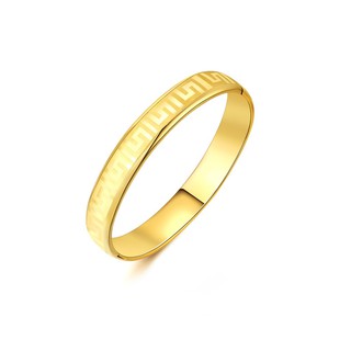 [EM] Jewelry 24k Gold Plated Bangkok Gold Oval 17cm Bangle