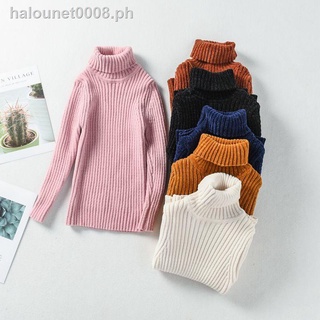New style coat♗∋Boys and girls clothing chenille sweater turtleneck pullover winter new thick knit sweater in the big children s children s line winter