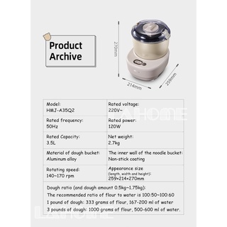 LAHOME Bear Dough Mixer machine HMJ Q 3.5L dough kneader mixer Electric Mixer for Baking stand mixer (8)