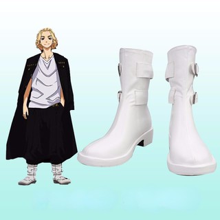 【cos world】Tokyo Revengers Swastika Sano Manjiro Cosplay Shoes Boots Unisex White Trend 7we0