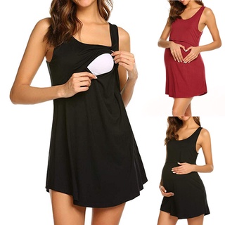 ▤✒✤European and American summer new sweet solid color breastfeeding dress, women s clothing for preg