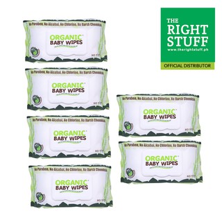 Organic Wipes 80s with cap pack of 6