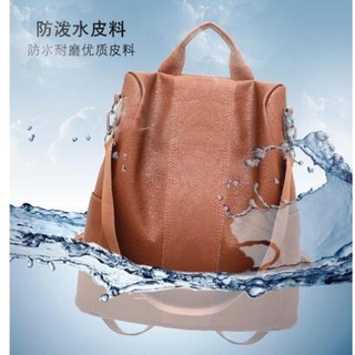 ๑✤Korean Leather Backpack Anti Theft Backpack with Fur Water Proof Backpack Korean Bag Travel Backpa