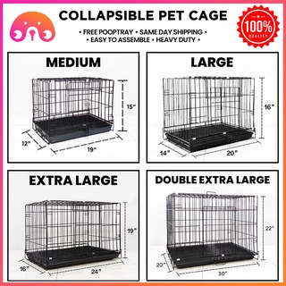 Pet Cages Dog Cat Foldable Inch 24"x16"x19‘’