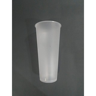 Plastic Cups / Milk Tea Cups - Frosted Hard V Cups 90mm (50 pcs) CUPS only NO LIDS -reusable