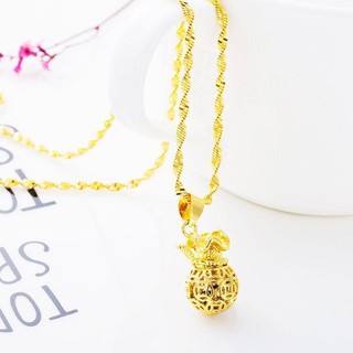 [Tyaa] Jewelry Bangkok gold necklace money bag twisted chain (3)