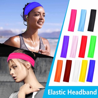 Solid Color Sports Headband Women Fashion Elastic Hair Bands Running Fitness Yoga Headwear Female Stretch Wash Makeup Hair Accessories