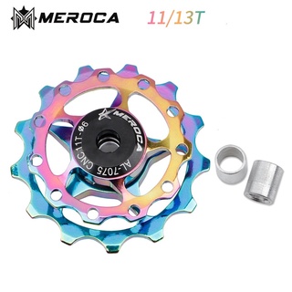 MEROCA MTB Bike 11T 13T Alloy Jockey Wheel Bicycle Rear Derailleur Guide Pulley Steel Bearing