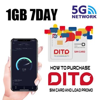 DITO 5G-LTE Tri-cut Sim Card- COD for Free (1GB 7DAY) VoLTE