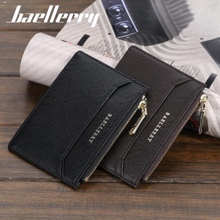 ❈✚New Fashion Slim Men Credit Card Holder PU Leather Mini Wallet With Coin Pocket 6 Card Slots Small