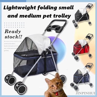 READY STOCK！Pet Carrier Stroller/Cat Stroller/Dog Stroller/Lightweight Foldable Outing Car/Small Med (1)