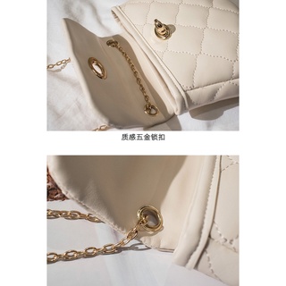 Mumu #2077 Korean Sling Bag Lock Cell Phone Bags Retro Rhomboid Chain Leather Bag For Women (6)