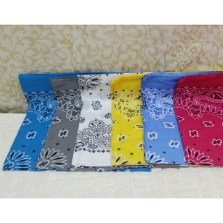 ✲✙Assorted Cotton Scarf Bandana Handkerchief Plain Light Pastel Colors (12's)
