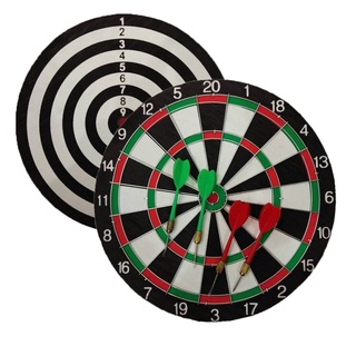 ☬✹11"Double Sided Dart Game Target Board with 4 Darts