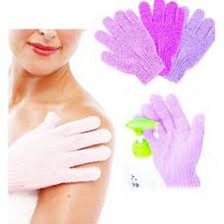 Body Scrub Gloves Nylon Shower Bath Exfoliating Hand Gloves Random Color (1)
