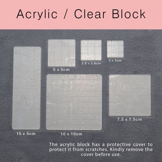Acrylic/Clear Stamp Blocks with Grid for Card making, Scrapbooking, Journaling / Stamping Tool
