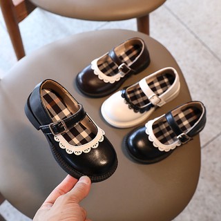 ❍Girls princess shoes 2021 spring and autumn new Korean college style black children s leather shoes foreign soft sole baby shoes