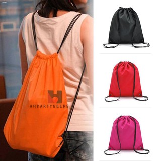♀◘♧1Pc Eco Backpack Beach Drawstring Bag Storage Multi-Purpose Convenient Solid Color Lace-up String