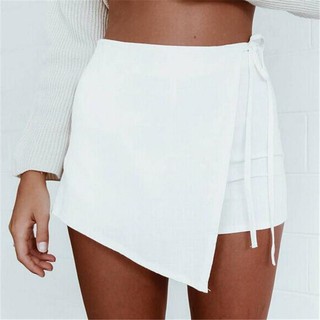 ♥ingramgogo♥ Womens Skorts Shorts Skirt High Waisted Casual Irregular Flanging Wrap Culottes