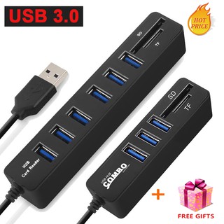 USB C USB 3.0 Hub 3 / 6 Ports Multi USB Splitter 2 In 1 2.0 Hab multiple usb3.0 Hub SD/TF Card Reader USB Plug