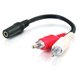 1Pcs 3.5mm Stereo Female Mini Jack to 2 Male RCA Plug Adapter Audio Y Cable