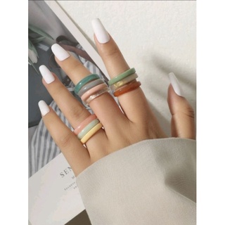 Simple Minimalist Stackable Y2K Colorful Trendy Acrylic Ring