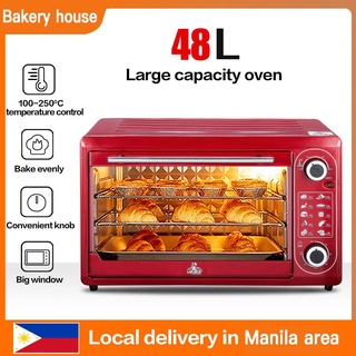 Kitchen Appliances⊙Electric oven 48L Pink Bread toaster Baking cake Microwave Multipurpose kitchen a