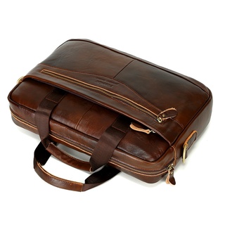 Men's Real-Leather Bag Briefcase Cowhide Men's Horizontal Briefcase Men's Handbag (2)