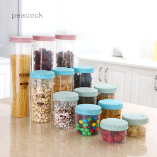 Peacock Plastic Sealed Cans Kitchen Storage Box Transparent Food Canister Keep Fresh Jar