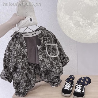 Hot sale▤♠☌Fried street Korean children s clothing boys and girls long-sleeved soft shirts spring and autumn western style blouses children s cotton and linen retro suit