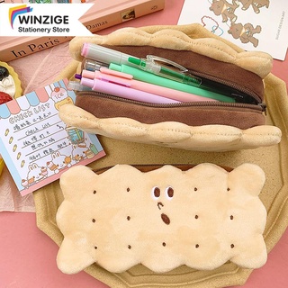 korean bag◐Winzige Ins Korean Pencil Bag Biscuit Plush Storage Cute Stationery Makeu