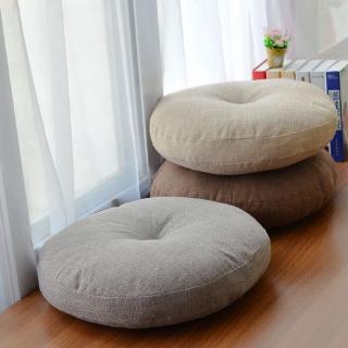 Linen Round Floor Pillow Seating Cushion Tatami Cushion Room Decor Pouf for Meditation Yoga Diameter 40Cm Thickness 10Cm