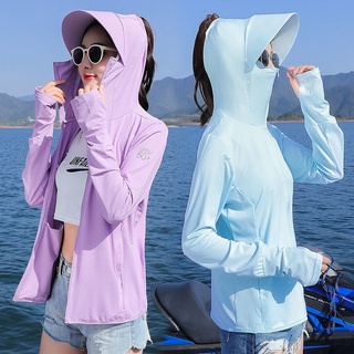 Summer Clothing Women Anti Ultraviolet Breathable Long Sleeve Thin Sun screen Cover Up Shirt Ice S