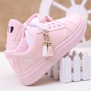 Girls' breathable sneakers 8 big children 10 small white shoes 9 casual shoes 11 primary school students 12 spring and autumn board shoes 16-year-old women's shoes
